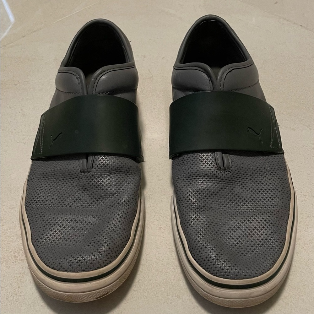 Men’s Puma Leather Slip-On Sneaker Gray/Teal Size 9.5M / 11W